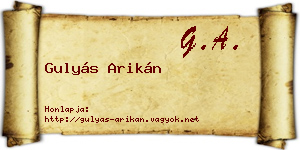 Gulyás Arikán névjegykártya